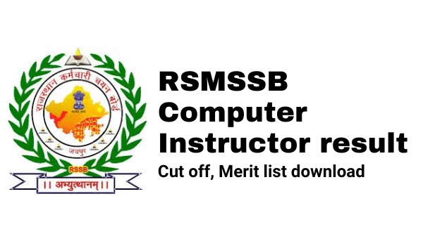 RSMSSB Computer Instructor result 2022