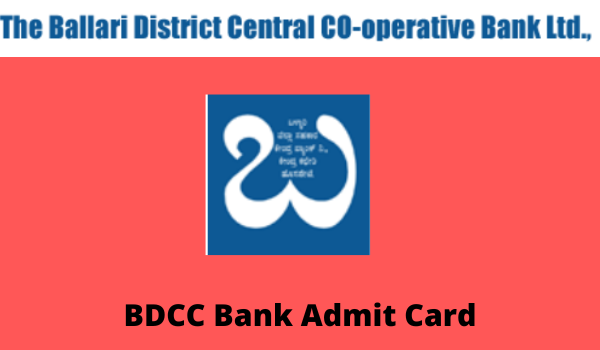 BDCC Bank Admit Card