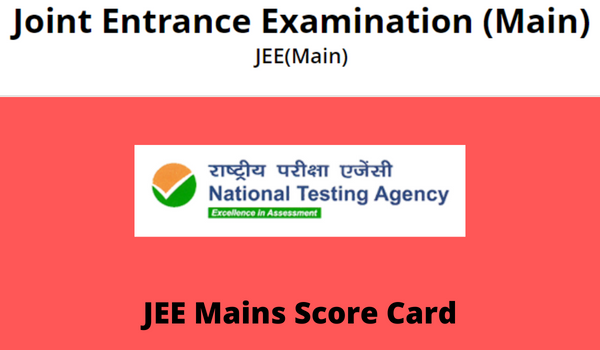 JEE Mains Score Card 2022 Subject wise marks download
