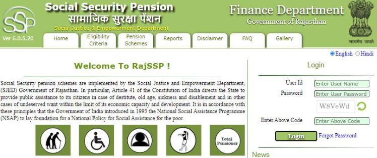 Social Security Pension Scheme Rajasthan