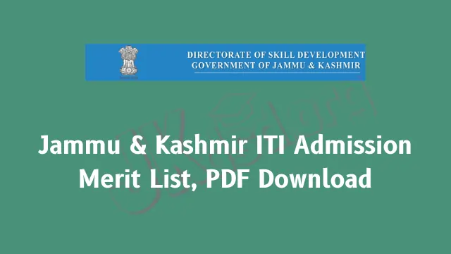 Jammu & Kashmir ITI Admission Merit List