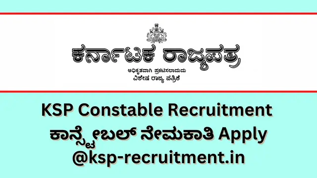 KSP Constable Recruitment