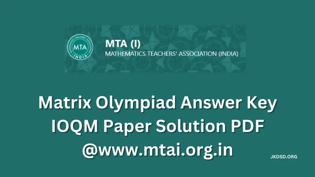 Matrix Olympiad Answer Key