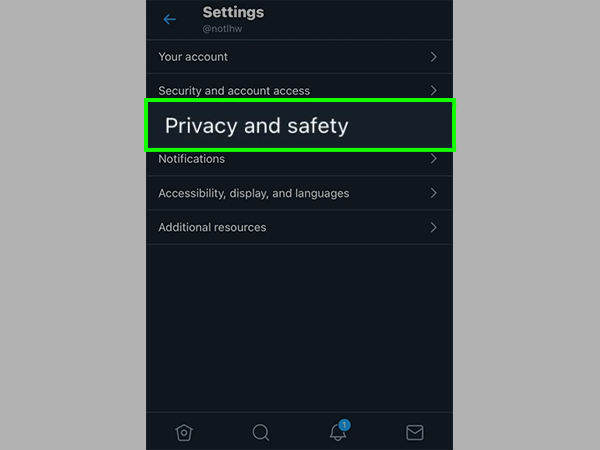 Tap on Privacy and Safety