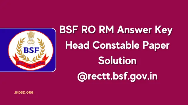 BSF RO RM Answer Key