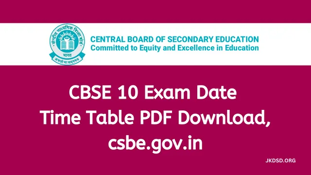 CBSE 10 Exam Date