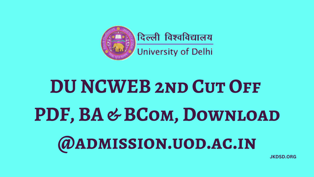 DU NCWEB 2nd Cut Off