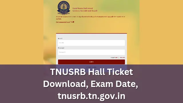 TNUSRB Hall Ticket