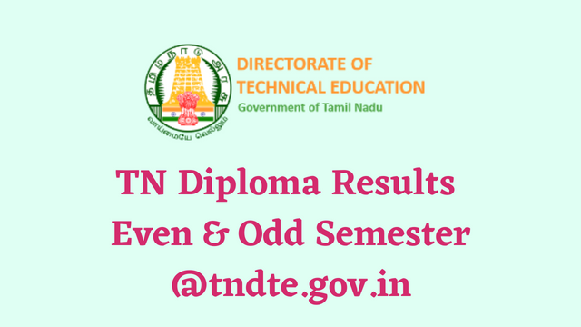 TN Diploma Results October 2022, Even & Odd Semester @tndte.gov.in