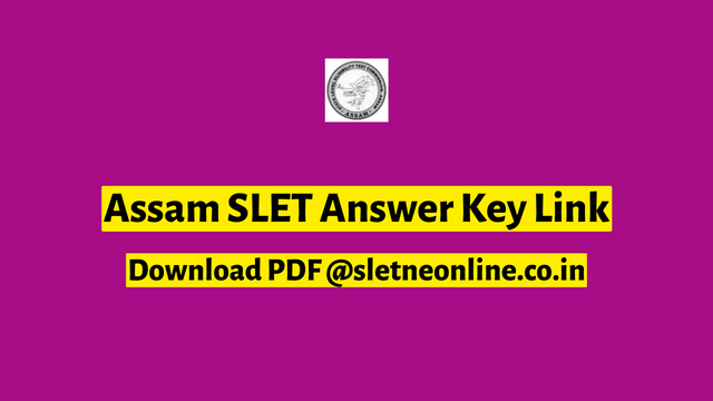 Assam SLET Answer Key 2023