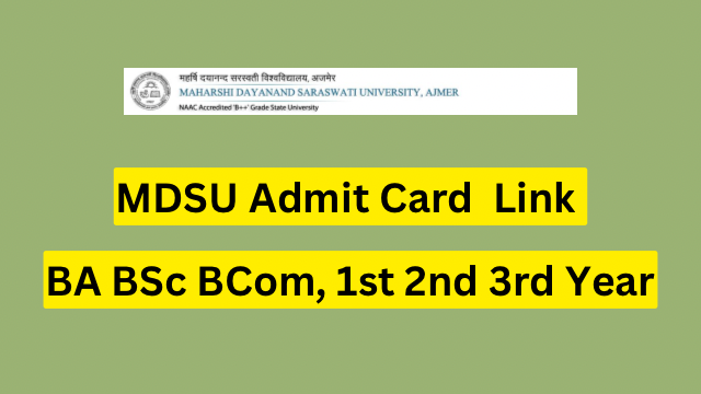 MDSU Admit Card 2023