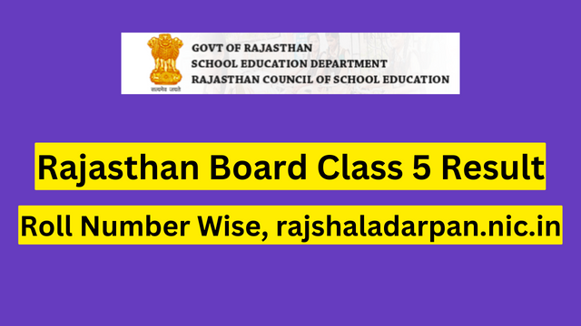 Rajasthan Board Class 5 Result