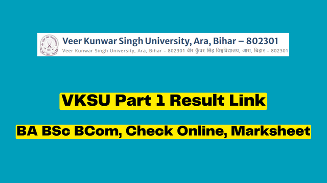 VKSU Part 1 Result 2023 Link, BA BSc BCom, Check Online, Marksheet