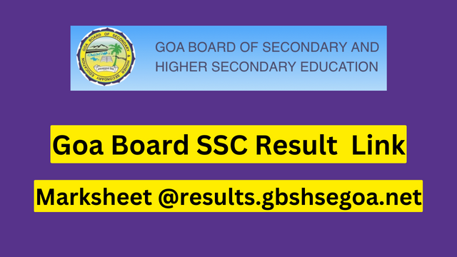 Goa Board SSC Result 2023 link