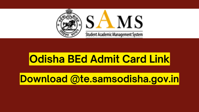 Odisha BEd Admit Card