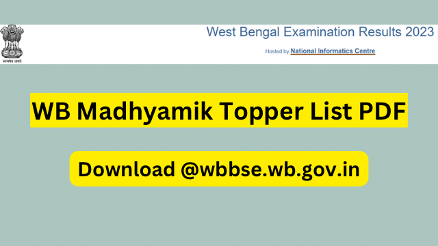 WB Madhyamik Topper List 2023
