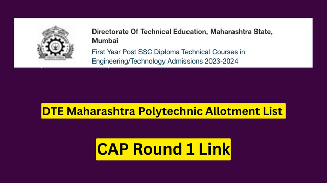 DTE Maharashtra Polytechnic Allotment List