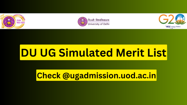 DU UG Simulated Merit List 2023