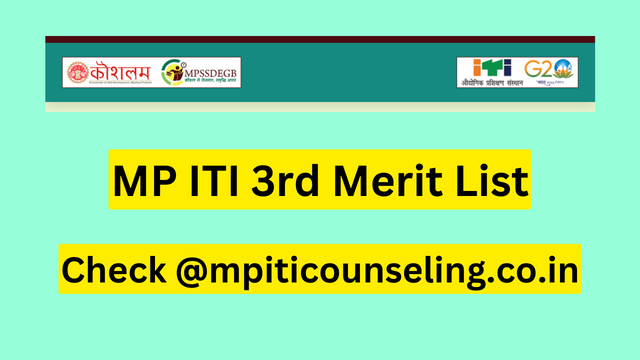MP ITI 3rd Merit List 2023