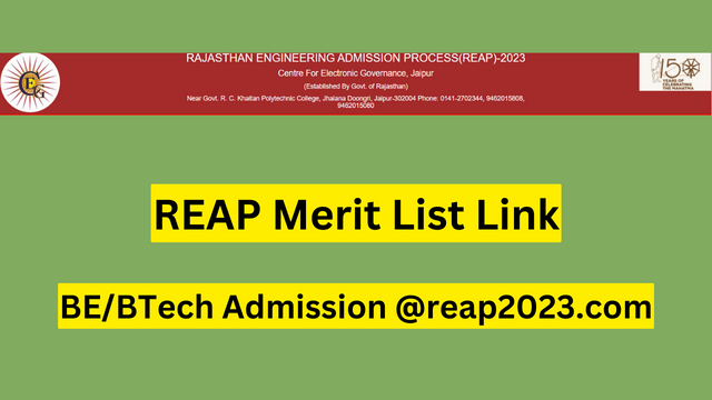 REAP Merit List Link