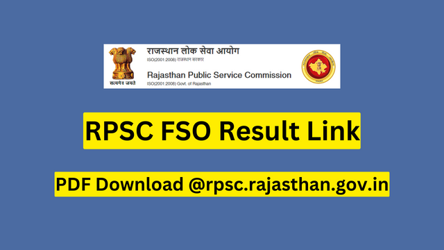 RPSC FSO Result 2023 Link