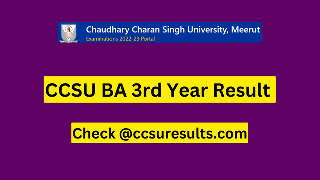 CCSU BA 3rd Year Result 2023