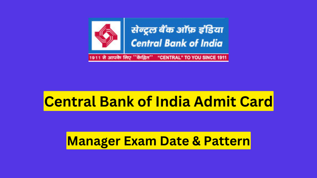 Central Bank of India Admit Card 2023