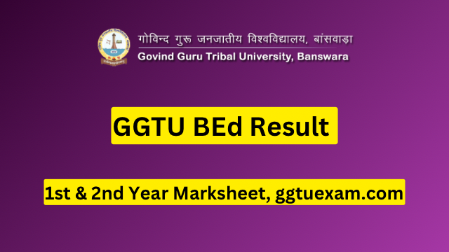 GGTU BEd Result 2023