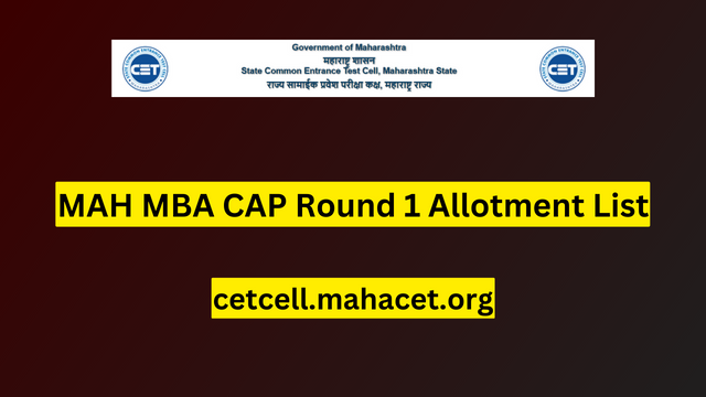 MAH MBA CAP Round 1 Allotment List 2023