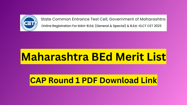 Maharashtra BEd Merit List 2023