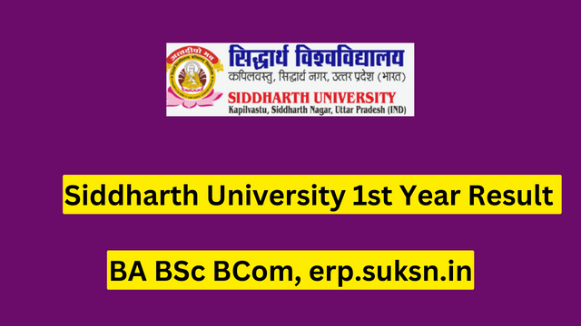 Siddharth University 1st Year Result 2023