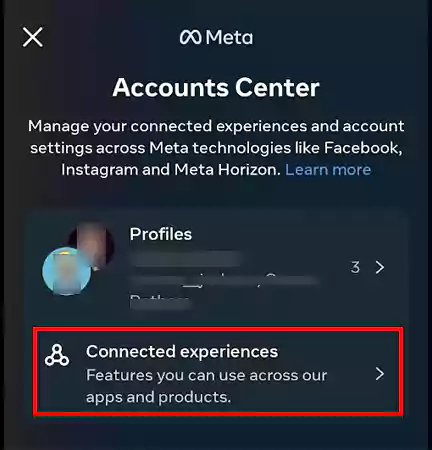 Go to Connected experiences