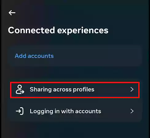 Sharing across profiles