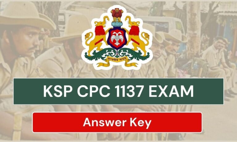 KSP CPC Answer Key 2024, Check CPC1137 Written Exam Question Paper Solution