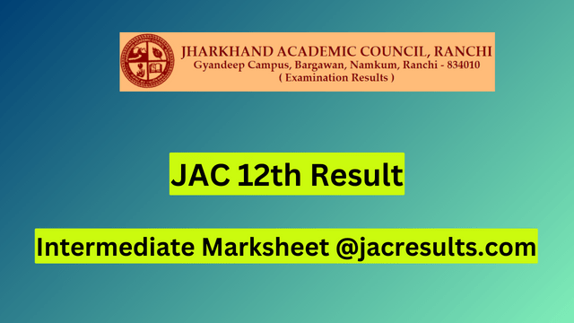 JAC 12th Result 2024 Intermediate Marksheet Sarkari