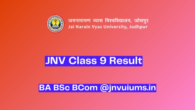 JNV Class 9 Result 2024, Selection List, Cut Off Marks, navodaya.gov.in