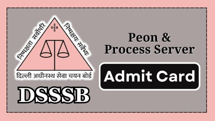 DSSSB Peon & Process Server Admit Card