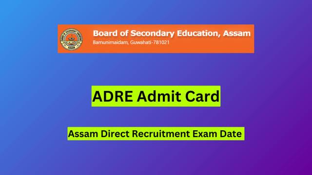 ADRE Admit Card 2024 for Grade III and IV Posts, Available Soon @sebaonline.org