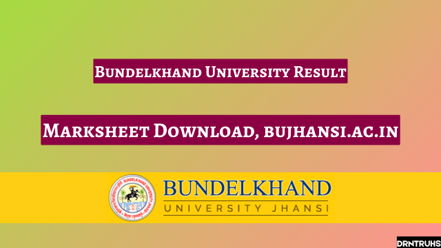 Bundelkhand University Result 2024, Marksheet Download, bujhansi.ac.in