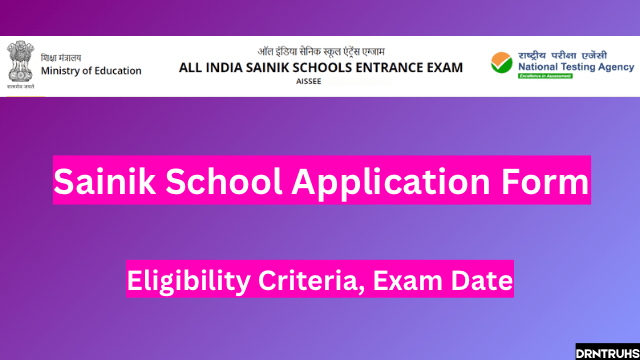 Sainik School Application Form 2025-26, Eligibility Criteria, Exam Date