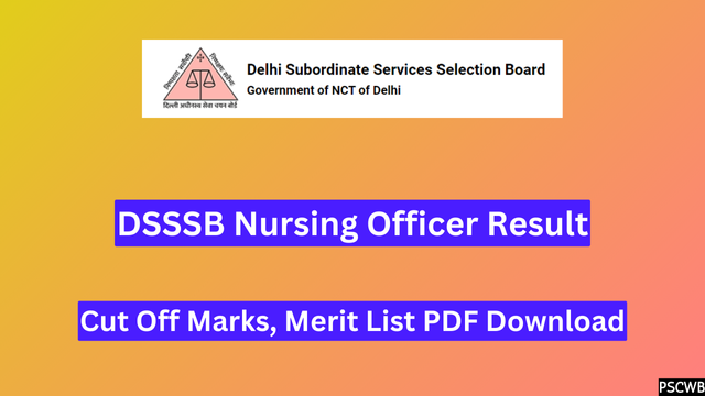 DSSSB Nursing Officer Result 2025