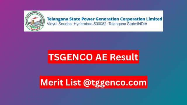 TSGENCO AE Result