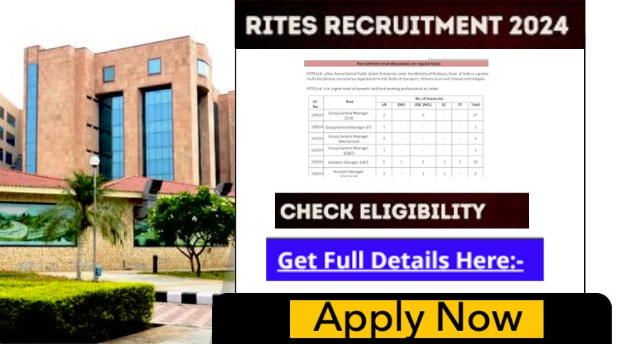 RITES Recruitment 2024 Notification for 11 Posts | Online Form