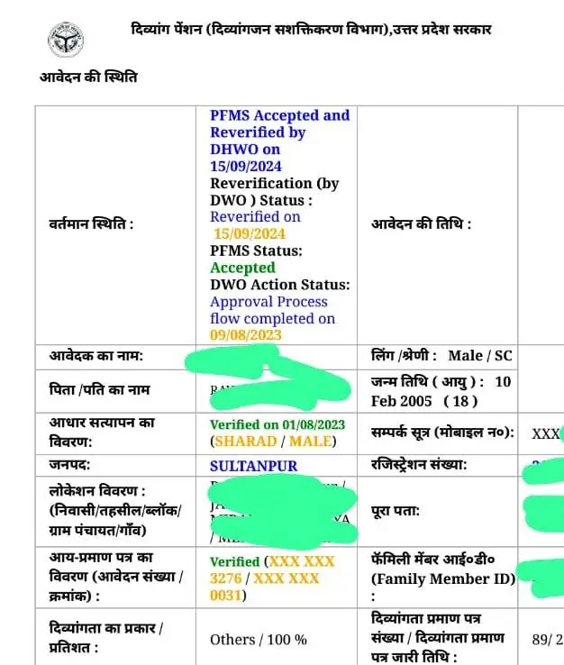 How to Check Divyang Pension Form Status : दिव्यांग पेंशन आवेदन का स्टेटस कैसे चेक करें 2025