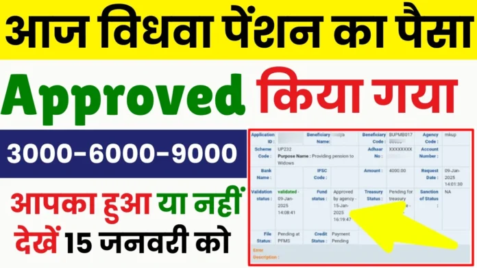 15 जनवरी को विधवा पेंशन का पैसा Approved किया गया : UP Vidhwa Pension New Update