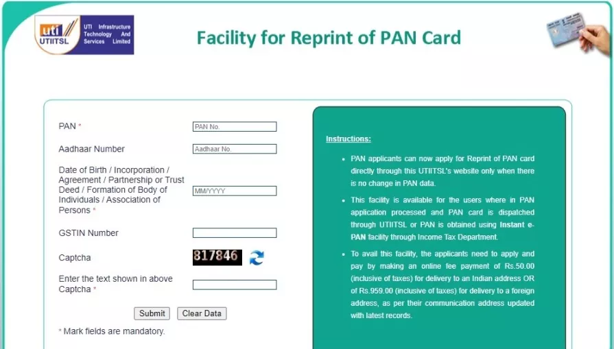 Pan Card Reprint Kaise Kare 2025 - Physical Pan Card Apply Online